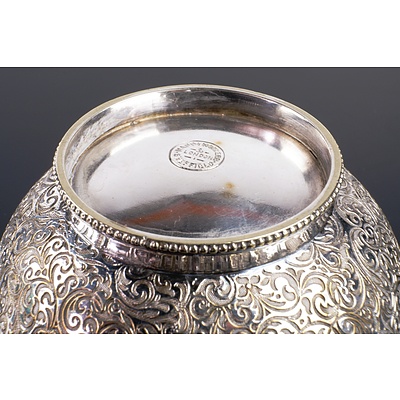 Vintage Mappin & Webb of London Silverplate Dipping Bowl, Chinese Tea Cup and Asian Silver Lidded Box