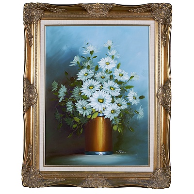 Toma, Untitled (Still Life with Daisies), Oil on Board