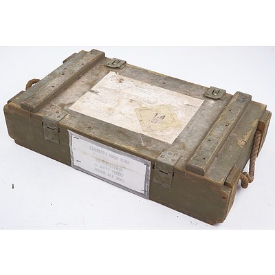 Vintage Timber Ammunition Crate with Rope Handles and Metal Fittings
