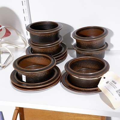 Vintage Set of Six Arabia Ruska Bowls and Plates