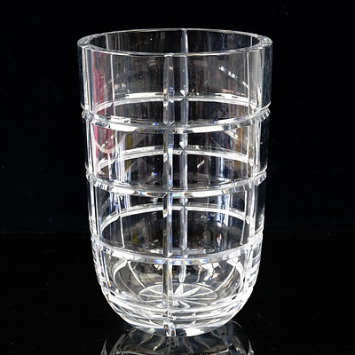 Large Contemporary Cut Crystal Vase