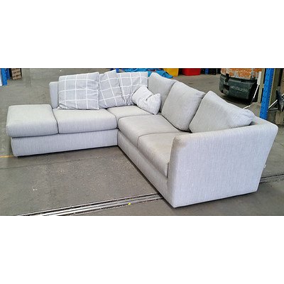 Four Seater Fabric Grey Corner Lounge