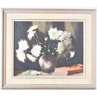 Heather Timbs, Chrysanthemums, Oil on Board