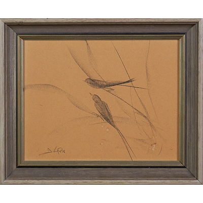 Jim Crofts (born 1922), Untitled (Birds in Flight) 1976, Pencil