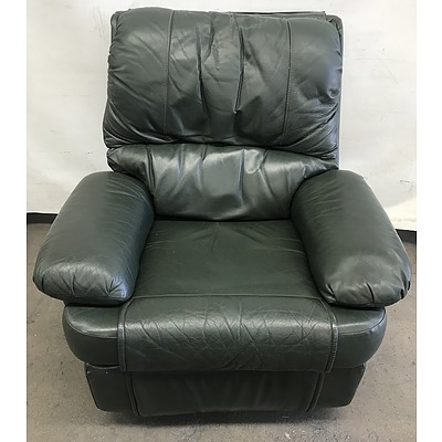 Green Leather Reclining Arm Chair