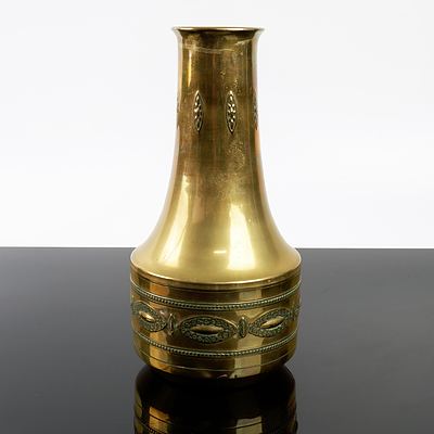 Art Nouveau J S & S of England Brass Vase
