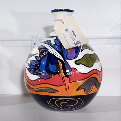 Kirramore Ceramics Bungendore Hand Painted Bird Vase