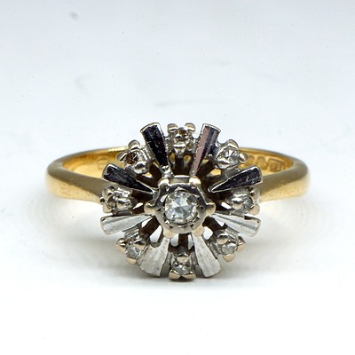 18ct Yellow and White Gold Diamond Cocktail Ring, 3.55g