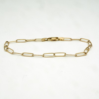 9ct Pink Gold Oval Link Bracelet, 2.8g