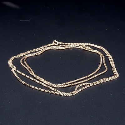 9ct Yellow Gold Box Chain and 9ct Yellow Gold Curb Link Chain, 9g