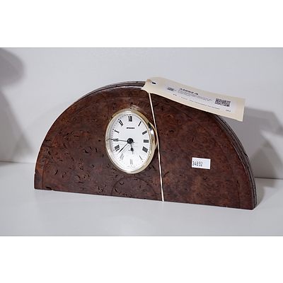 AJH Handcrafted Red Gum Burl Cased Staiger Germany Mantle Clock