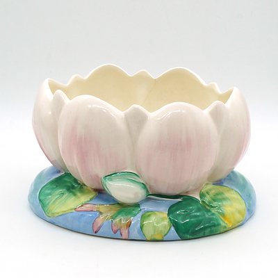 Clarice Cliff Lotus Bowl, Moulded Ceramic, For Newport Pottery England