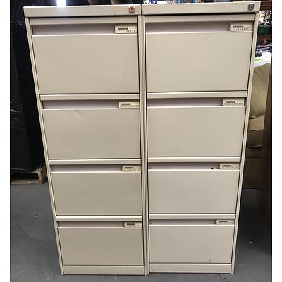 Namco Silhouette Four Drawer Filing Cabinets -Lot Of Two