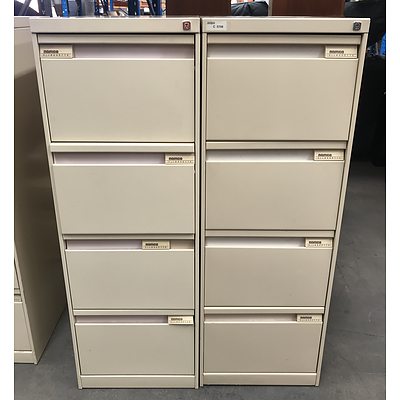 Namco Silhouette Four Drawer Filing Cabinets -Lot Of Two