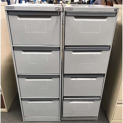 Interlink Four Drawer Filing Cabinets -Lot Of Two