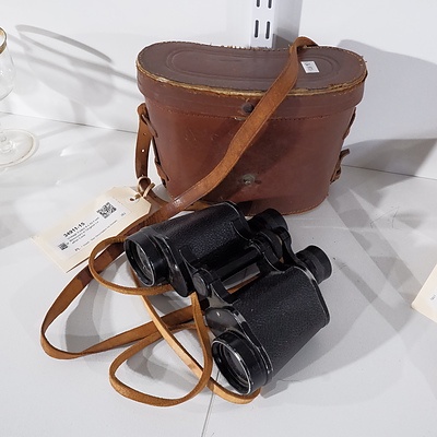 Vintage E Esdaile 8 x 40 Field Binoculars in Original Leather Case