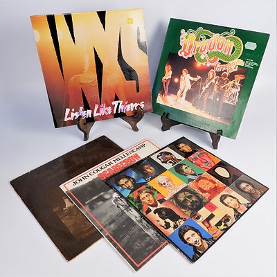 Five LP Vinyl Records Including The Who, INXS, Dragon and More