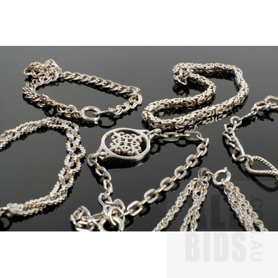 Six Sterling Silver Bracelets, 35.5g