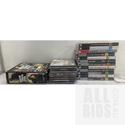 PSP Video Games, Music CD's and Cd/ Radio Player