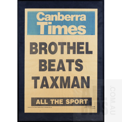 Three Framed Canberra Times Newspaper Headlines