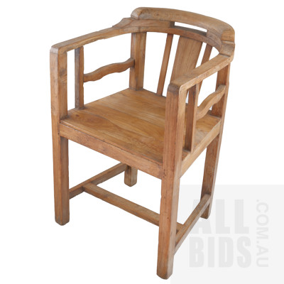 Antique Style Rustic Pine Captain's Chair