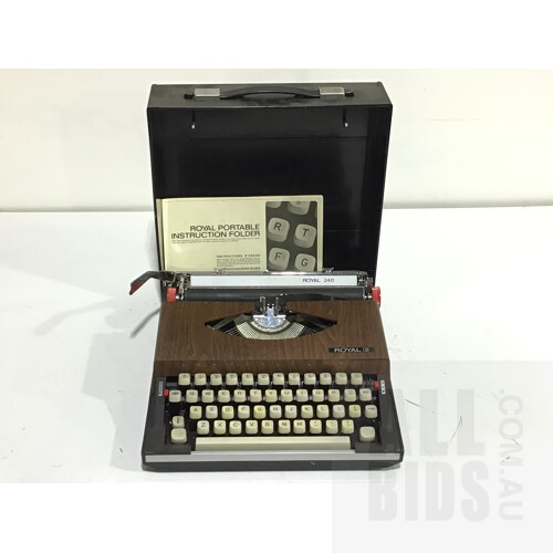 Retro Portable Royal 240 Typewriter by The Royal Typewriter Company