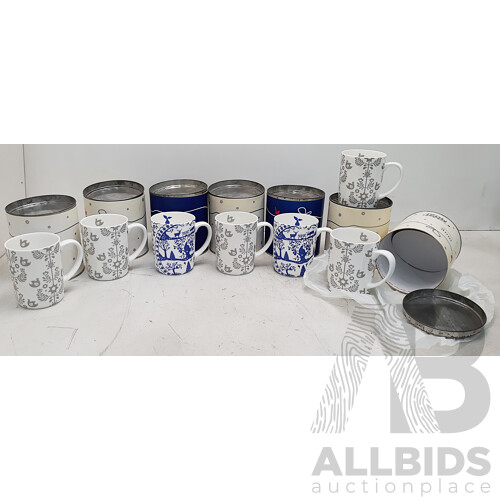 Mozi Fine Bone China Mugs - Lot of 7