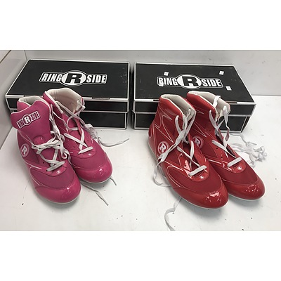 Ringside Pink/White Red/White High Top Boxing Shoes -Size 9 and 10 -Lot Of Two