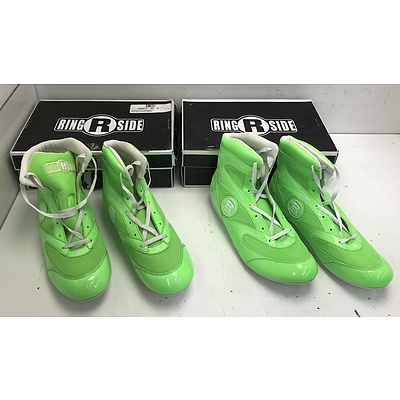 Ringside Green High Top Boxing Shoes -Size 11 and 12 -Lot Of Two