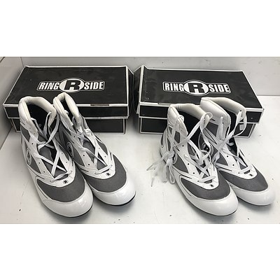 Ringside Grey/White High Top Boxing Shoes -Size 8 and 11 -Lot Of Two
