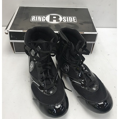 Ringside Black/Silver High Top Boxing Shoes -Size 9