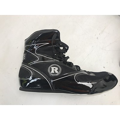 Ringside Black/Silver High Top Boxing Shoes -Size 9