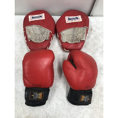Martial Sports Australia Boxing Gloves with Madison Pads