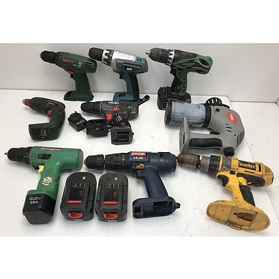 Assorted Drill Drivers -Lot Of Nine