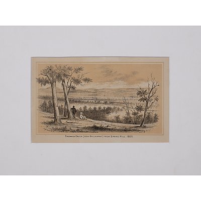 S. T. Gill (1818-1880), Creswick Creek (near Ballaarat) from Spring Hill 1855, Lithograph