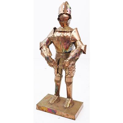 Vintage Copper Knight Figurine