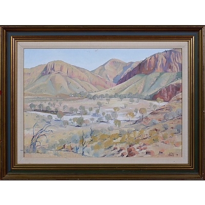 Three Vicki Powys Oil Paintings of Central Australia 1979/80, Oil on Canvas on Board (3)
