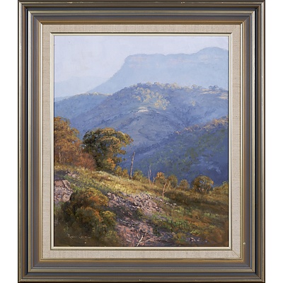 Robyn Collier (born 1949), Untitled (Mountain Landscape), Oil on Canvas on Board