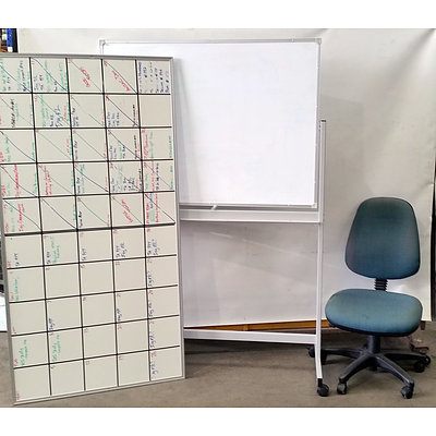 Computer Chair And Pair Of Whiteboards