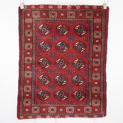 Persian Hand Knotted Wool Pile Bokhara Rug