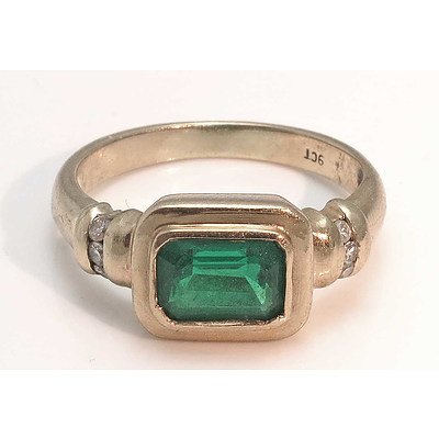 9ct Gold Gilson Emerald & Diamond Ring