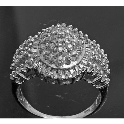 One Carat Diamond Cluster Ring - 10ct White Gold