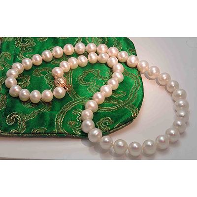 Cultured Pearl Necklace - White Colour - Good Lustre