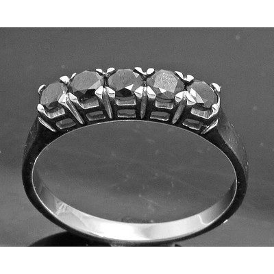 14ct White Gold Black Diamond Ring