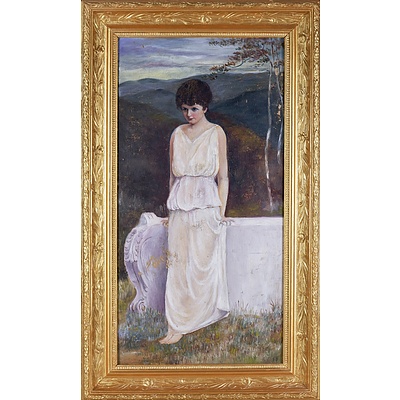 Australian School (20th Century), Untitled (Figure in Landscape), Oil on Canvas