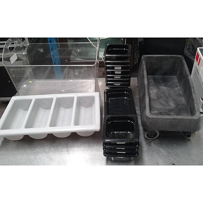 Assorted Plastic Bains and Other Kitchen Storage