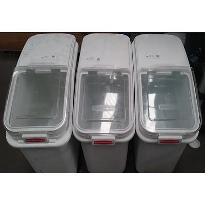 Collection Rubbermaid 3600-88 Ingredient Mobile Bin with Sliding Hinged Lid X 3