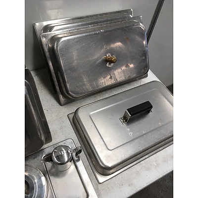 Lot Of Assorted Stainless Steel Cover Lids And Miscellaneous Wares