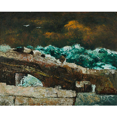 Sali HERMAN (1898-1993), Stormy Seas, 1964, Oil on Canvas