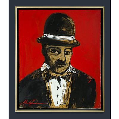 Mark HANHAM (b.1978), Charlie Chaplin, Acrylic on Canvas 